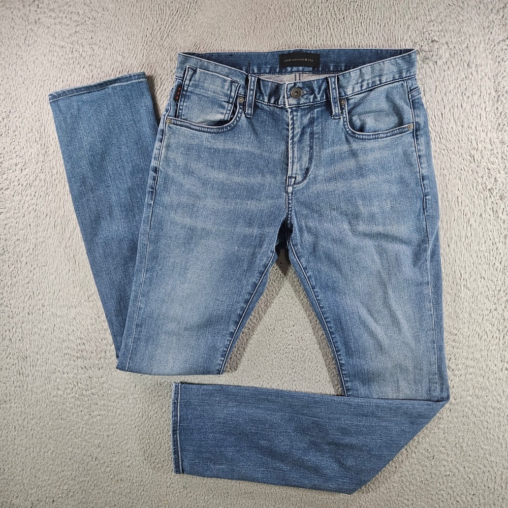 John Varvatos USA Bowery Slim Straight Jeans Blue Medium Wash 28 J306DW1B NEW - Picture 2 of 13